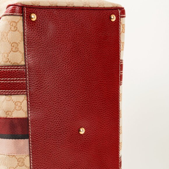 Gucci Aviatrix Guccissima Hysteria Leather-Trimmed Boston Bag - Picture 5 of 13